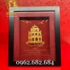tranh tháp rùa mạ vàng 24k - quà tặng Trọng Tín
